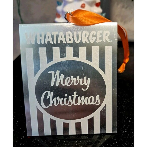 NEW 2024 Whataburger Table Tent Silver Christmas Ornament - Picture 1 of 7